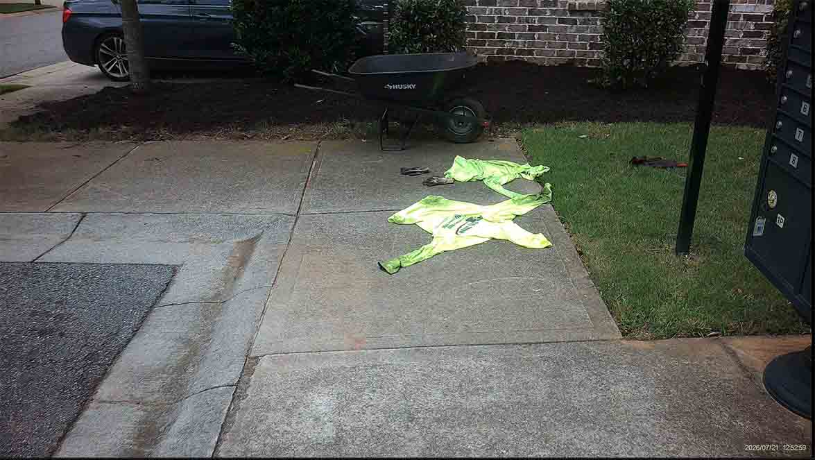 Clothes on the ground at Roswell Towneship